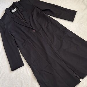 {VTG} Betty Jackson London | Wool Long Line Duster Dressy Jacket Trench Coat